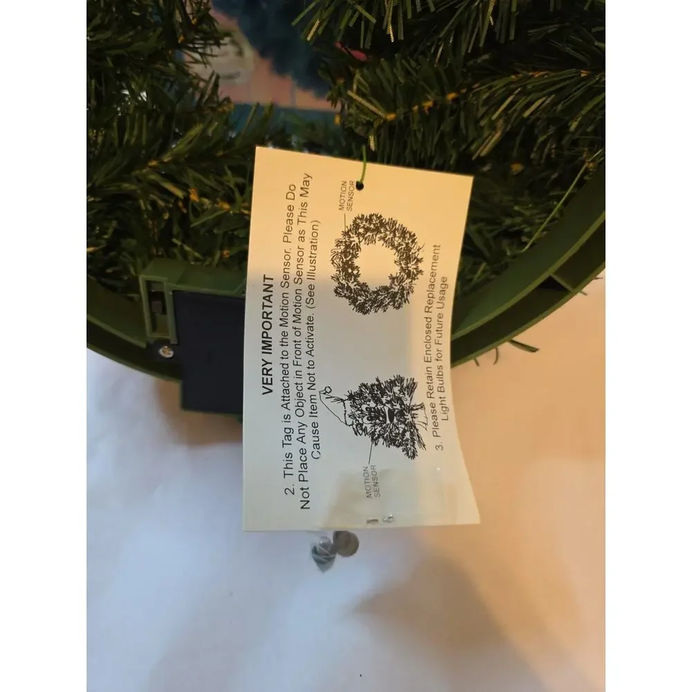 NOS Vintage Animated The Original Talking Christmas Wreath Gemmy 1997